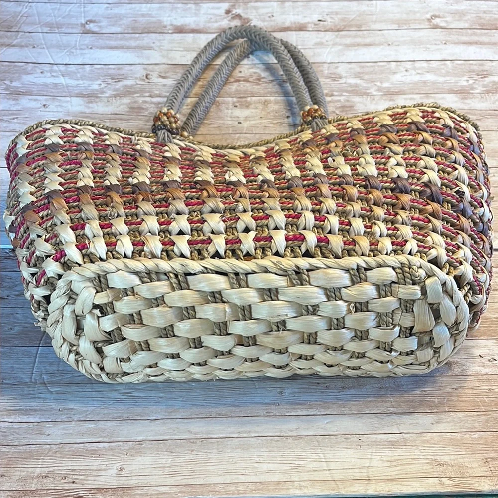 Sun-N-Sand Woven Straw Tote Bag - Multicolor